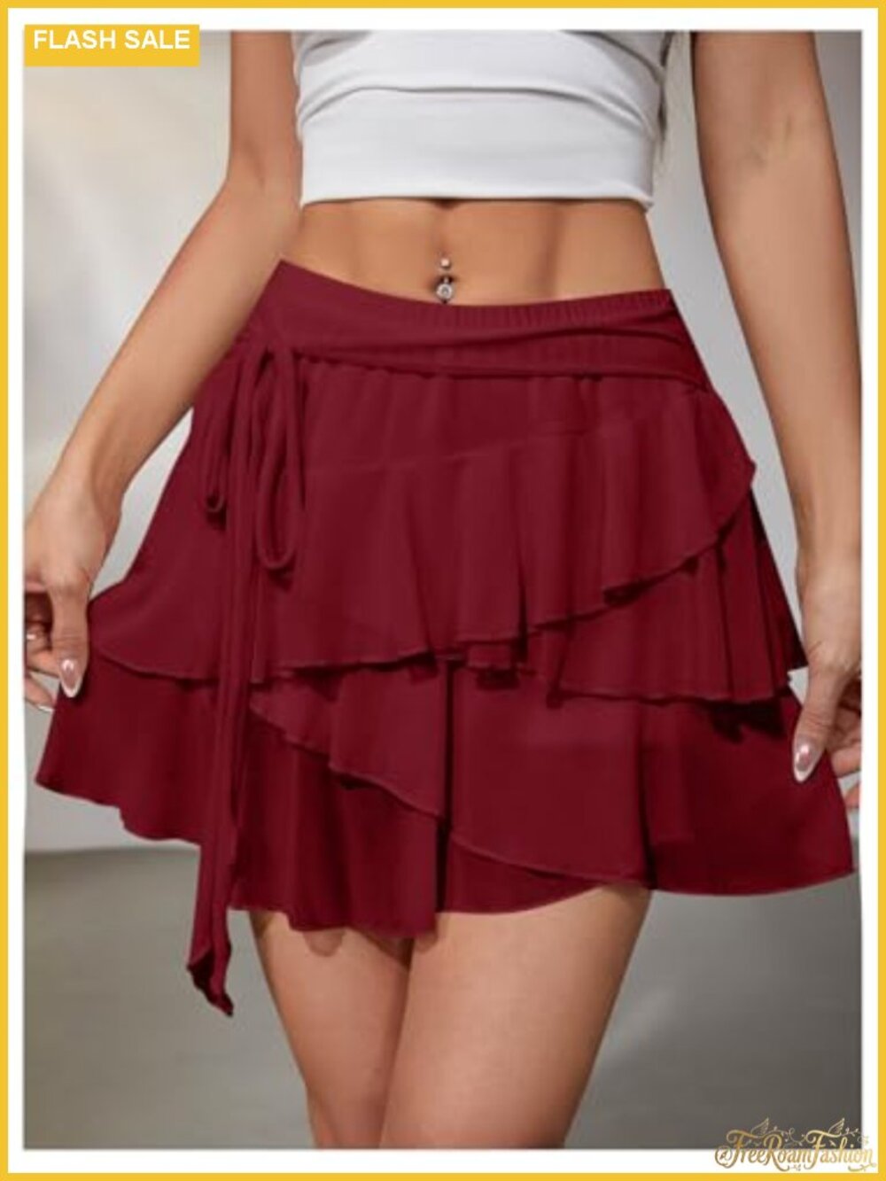 Y2K Mesh Ruffle Layered Mini Skirt Low Rise Sheer Rave - Picture 2 of 4